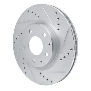 Mazda 3 Brake Rotor (1) - Front Right - R1 Concepts - Drilled & Slotted - Silver - `19-`25